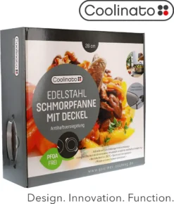 COOLINATO Schmorpfanne 28cm Aus Edelstahl – Beschichtet -Küchenwaren Geschäft 7760cf4a4812b6a32de86109e03c60f1