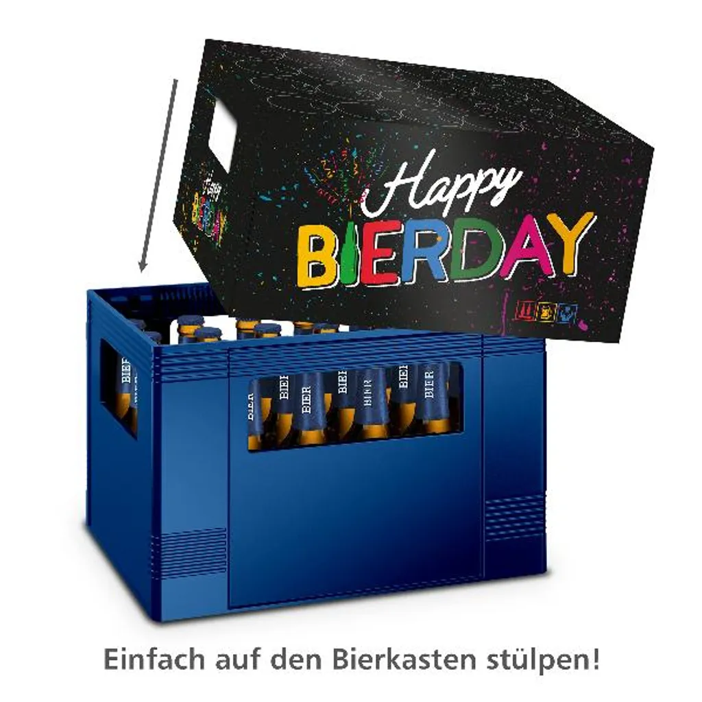 Itenga Bierkasten Geschenkverpackung Happy Bierday Hülle Zum Aufstecken Auf Bierkasten 7 Itenga Bierkasten Geschenkverpackung Happy Bierday Hülle Zum Aufstecken Auf Bierkasten – Bild 5