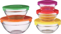 10 Tlg Glasschüssel Set Stapelbar Deckel Frischhaltedosen Vorratsdosen