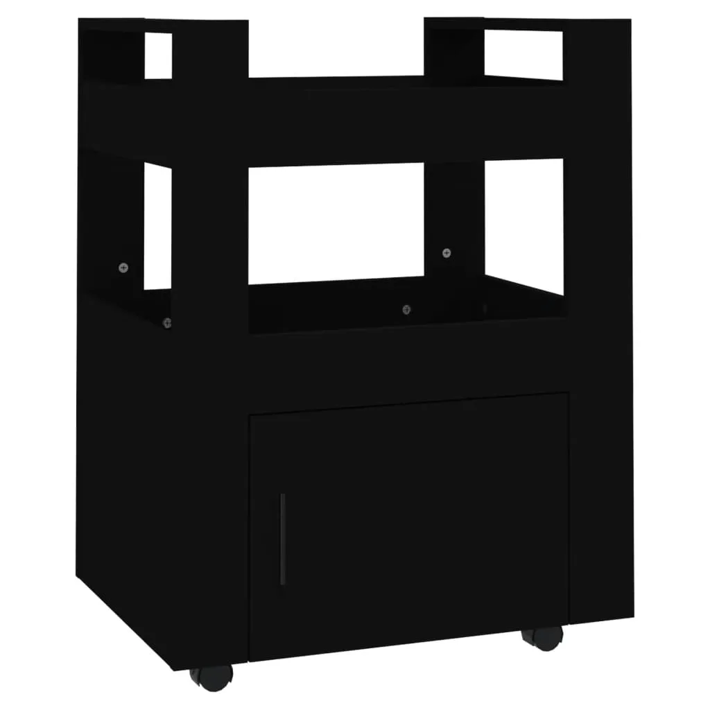 VidaXL Küchenwagen Schwarz 60x45x80 Cm Holzwerkstoff 4 VidaXL Küchenwagen Schwarz 60x45x80 Cm Holzwerkstoff – Bild 2