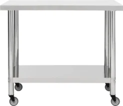 VidaXL Küchen-Arbeitstisch Mit Rollen 100x60x85 Cm Edelstahl -Küchenwaren Geschäft 81bcd5f3796fb9824554d1792ba8d9ae