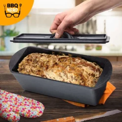 BBQ-Nerd© Kleine Brotbackform 3 L - Gusseisen Kastenform Mit Deckel - Backform Für Ofen, Grill, Feuer - Brottopf Dutch Oven Für Hackbraten Fleischkäse Brot -Küchenwaren Geschäft 836016a337e651a3bc1d03a59066caba