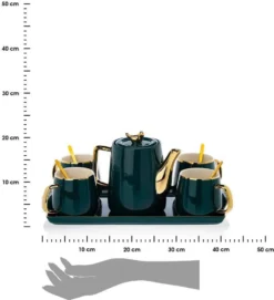 HowHomely Kaffeeservice Keramik 4 Personen - Teeservice 10-tlg. - Grün-Gold 13 HowHomely Kaffeeservice Keramik 4 Personen - Teeservice 10-tlg. - Grün-Gold -Küchenwaren Geschäft 837b3e9fa6843a81a207bfebf9da21a9