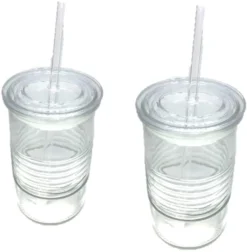 Glasbecher Mit Deckel & Glashalm, 4er Set 440 Ml, Spülmaschinenfest, Trinkglas, Transparent -Küchenwaren Geschäft 846e692ee9323019d8f2026826acf6aa