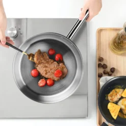 ONVAYA® Edelstahlpfannen-Set | Bratpfanne | Ohne Beschichtung | Induktion & Backofengeeignet | Profipfannen Komplettset | Ø 20/24/28/32cm -Küchenwaren Geschäft 847d07b3f7acdc0c52df01aefc28a96e