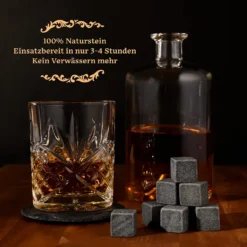 GOURMEO 9 Whisky Steine Im Set In Der Holzbox Aus Natürlichem Basalt -Küchenwaren Geschäft 8643a23ded3674228278b7fb8c7ad8d0