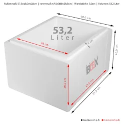 Styroporbox 53W | Wand: 5,0cm | Volumen: 53,2L | Innenmaß:47x38x29cm | Weiß Isolierbox Thermobox Kühlbox Warmhaltebox 13 Styroporbox 53W | Wand: 5,0cm | Volumen: 53,2L | Innenmaß:47x38x29cm | Weiß Isolierbox Thermobox Kühlbox Warmhaltebox -Küchenwaren Geschäft 87598cfea9e459ac2b06ad32bcb99f06
