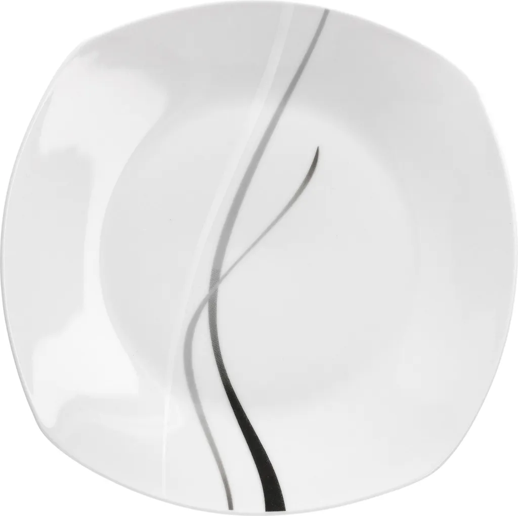 Van Well Frühstücksservice Silver Night, 12tlg 6 Personen, 6 Kaffeebecher + 6 Teller, Linien-Dekor 5 Van Well Frühstücksservice Silver Night, 12tlg 6 Personen, 6 Kaffeebecher + 6 Teller, Linien-Dekor – Bild 3