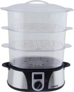 H.Koenig Elektro-Dampfgarer Ohne BPA 12 Liter, 3 Herausnehmbare Behälter, 1000 W, Timer Bis Zu 60 Minuten VAP12, Kunststoff, Metall, Single 15 H.Koenig Elektro-Dampfgarer Ohne BPA 12 Liter, 3 Herausnehmbare Behälter, 1000 W, Timer Bis Zu 60 Minuten VAP12, Kunststoff, Metall, Single -Küchenwaren Geschäft 8872d21d9d41e4273b53aaa203b48a8e