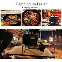 Mucola Gusseisen Feuertopf Gusstopf Inkl. Deckelgriff 2in1 Kochtopf & Pfanne 9,0L Dutch Oven Potjie Camping Kochgeschirr -Küchenwaren Geschäft 8c52d7a849b3bfa6dd332c9470625710