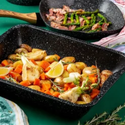 NAVA Backblech / Tiefbackblech Mit Granitbeschichtung NATURE Zum Backen Von Fleisch Kuchen 39,5x33,5x7 Cm 6,5l