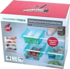 GOURMETmaxx Klemm-Schublade Für Kühlschrank, 3er-Set Schublade Klemm Kühlschrank GOURMETmaxx Zusatzfach Gemüsefach 3er-Set Ordnung -Küchenwaren Geschäft 8ca50ed468e5d5b9cf9cf3eb2c9d0325