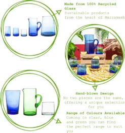 Nicola Spring 6 Stück Merzouga Recycled Longdrinkgläser Set - Trinkglas - 320ml - Blau -Küchenwaren Geschäft 8d344a1f0b4d9b4b9450dd0a2cdccd65