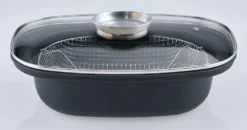 GSW Aromabräter Mit Einsatz 39x25x9,5 Cm / 4 Ltr., Kohlenstoffstahl, Edelstahl Rostfrei, Glas, Aromabräter Mit Aroma-Glasdeckel ø Ca. 39 X 25 X H 9,5cm / Drahteinsatz 11 GSW Aromabräter Mit Einsatz 39x25x9,5 Cm / 4 Ltr., Kohlenstoffstahl, Edelstahl Rostfrei, Glas, Aromabräter Mit Aroma-Glasdeckel ø Ca. 39 X 25 X H 9,5cm / Drahteinsatz -Küchenwaren Geschäft 8e098e6d07021d72dce709b02d7b3da0