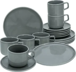 CreaTable 16734 Kaffeeservice Chef Collection Für 6 Personen, Porzellan, Grau (1 Set, 18-teilig) -Küchenwaren Geschäft 8f8d79f5cb7939cd486b0fe95facdbea