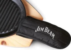 Jim Beam BBQ Servierpfanne Gusseisen - Grillpfanne Steakpfanne Emaille Mit Holzuntersetzer Servierbrett 4er Set -Küchenwaren Geschäft 93469048952974351b88e973a3a5b0b4