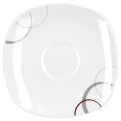 Kaffeeservice Palazzo 18tlg. - Weiß MitNachbildung-Kreisen In Grau Und Dunkelrot - Für 6 Personen -Küchenwaren Geschäft 93e6dd1d2b48eff7cf8239e6a279981f