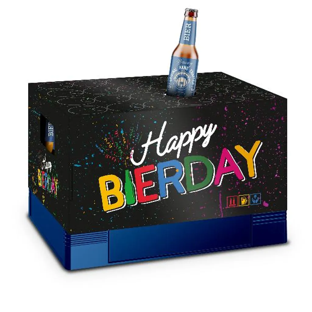 Itenga Bierkasten Geschenkverpackung Happy Bierday Hülle Zum Aufstecken Auf Bierkasten 4 Itenga Bierkasten Geschenkverpackung Happy Bierday Hülle Zum Aufstecken Auf Bierkasten – Bild 2