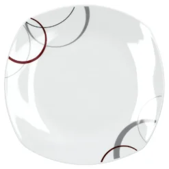 Kaffeeservice Palazzo 18tlg. - Weiß MitNachbildung-Kreisen In Grau Und Dunkelrot - Für 6 Personen -Küchenwaren Geschäft 965479e4478340b55578ed7566024d54