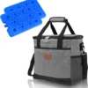 Lospitch 25L Kühltasche Faltbar Kühlkorb Kühlbox Isoliertasche Thermotasche Picknicktasche Für Lebensmitteltransport, Grau -Küchenwaren Geschäft 9da645e1c863dc4c778a43e8754a855b