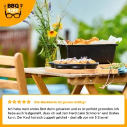 BBQ-Nerd© Kleine Brotbackform 3 L - Gusseisen Kastenform Mit Deckel - Backform Für Ofen, Grill, Feuer - Brottopf Dutch Oven Für Hackbraten Fleischkäse Brot -Küchenwaren Geschäft 9dcb33b712990702919c1a07810fd30b