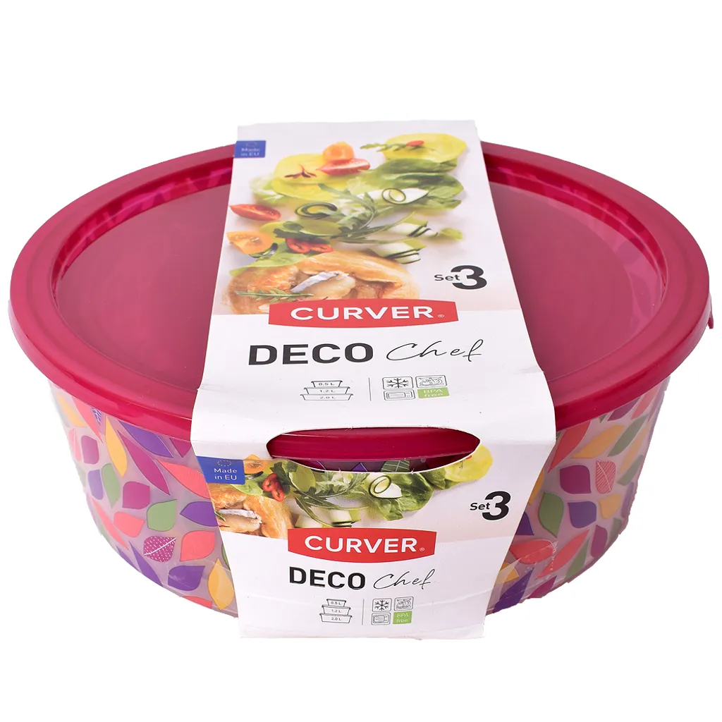Curver Deko Chef Design 3er Set Vorratsdosen Lebensmittel Vorratsbehälter Frischhaltedose 0,5 Bis 2,0 L Mehrfarbig 4 Curver Deko Chef Design 3er Set Vorratsdosen Lebensmittel Vorratsbehälter Frischhaltedose 0,5 Bis 2,0 L Mehrfarbig – Bild 2