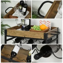 HOMCOM Rollwagen Servierwagen Auf Rollen, Küchenwagen Mit Weinregal Und Glashalter, Mit Bremsen, Metall, 77 X 44,5 X 91 Cm 17 HOMCOM Rollwagen Servierwagen Auf Rollen, Küchenwagen Mit Weinregal Und Glashalter, Mit Bremsen, Metall, 77 X 44,5 X 91 Cm -Küchenwaren Geschäft a4039e503a68c7991b66ffc6b262d172