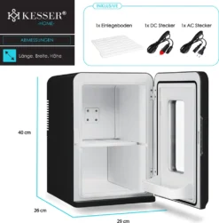 KESSER® 2in1 Mini Kühlschrank Kühlbox 15 Liter Kühl Und Heizfunktion Tragbarer AC DC 220-240V/12V Steckdose Und Zigarettenanzünder Warmhaltebox Mini-Thermobox Auto Büros Zimmer Camping Garten , Farbe:Schwarz, Größe:15L -Küchenwaren Geschäft a49d9932715e211a68603627b4a43ddb