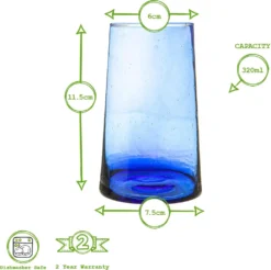 Nicola Spring 6 Stück Merzouga Recycled Longdrinkgläser Set - Trinkglas - 320ml - Blau -Küchenwaren Geschäft a4b8bbfc57a039a3ceb03ba9c37b6e91