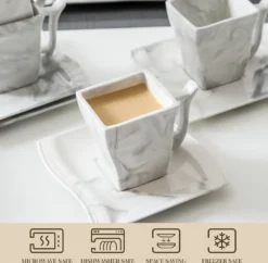 MALACASA, Serie Flora, 36 Tlg. Marmor Porzellan Kaffeeservice Geschirrset Mit 12 Kuchenteller, 12 Tasse 220ml, 12 Untertasse Für 12 Personen 11 MALACASA, Serie Flora, 36 Tlg. Marmor Porzellan Kaffeeservice Geschirrset Mit 12 Kuchenteller, 12 Tasse 220ml, 12 Untertasse Für 12 Personen -Küchenwaren Geschäft a767c3c01b22b9af2b08cf9e02113724