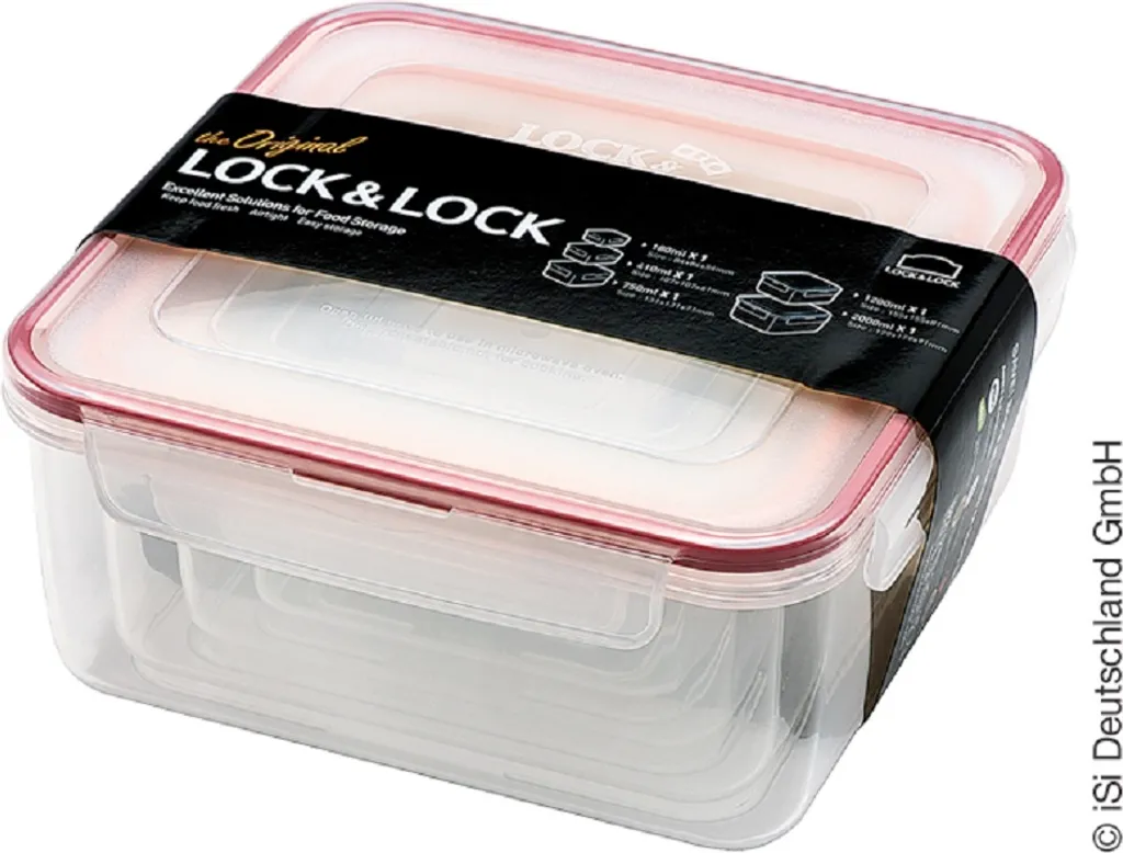 Lock&Lock HPL980CLQ5 Frischhaltedosen 5er Set - Luft & Wasserdicht (1er Pack) 8 Lock&Lock HPL980CLQ5 Frischhaltedosen 5er Set - Luft & Wasserdicht (1er Pack) – Bild 6