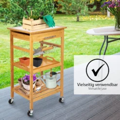 ONVAYA Küchenwagen Kyoto Auf Rollen, Küchenrollwagen Aus Bambus Mit Arbeitsplatte Weiß Aus Stein, Praktischer Beistellwagen Für Die Küche Inkl. Schubladen -Küchenwaren Geschäft a7ddee18f6e34ac914c5d531db35f21b