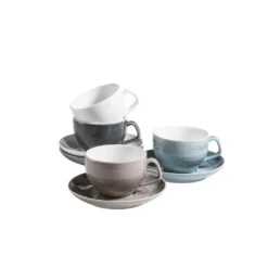 Mäser 931609 Kaffeetassen-Set Derby Für 4 Personen, Porzellan, Weiß/hellblau/beige (1 Set, 8-teilig) -Küchenwaren Geschäft a8cfd344d3619b66fceea1217651ff24