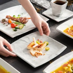 MALACASA, Serie Blance, Kombiservice 30 Tlg. Marmor Porzellan Geschirrset Eckig Tafelservice Mit 180 Ml Kaffeetassen, Untertassen, Dessertteller, Tiefteller Und Flachteller 13 MALACASA, Serie Blance, Kombiservice 30 Tlg. Marmor Porzellan Geschirrset Eckig Tafelservice Mit 180 Ml Kaffeetassen, Untertassen, Dessertteller, Tiefteller Und Flachteller -Küchenwaren Geschäft a9718137b3c6b0f7db6ce91f023c4818