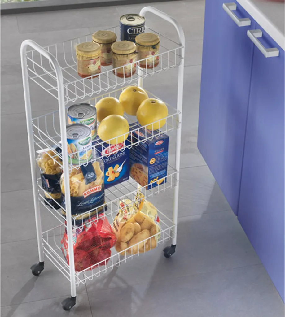 Metaltex Servierwagen Mit 4 Körben Pisa Weiß 7 Metaltex Servierwagen Mit 4 Körben Pisa Weiß – Bild 5