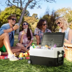 Merax Elektrisch Kühlbox Mit Kompressor 31.5L Schwarz, Mini Kühlschrank Tragbar Kühlleistung Bis -20° C, Gefrierbox 12/24 V Und 230 V Für Büro, Auto, Camping, Garten -Küchenwaren Geschäft ace5ed59d9b3939649ae29e38579189c