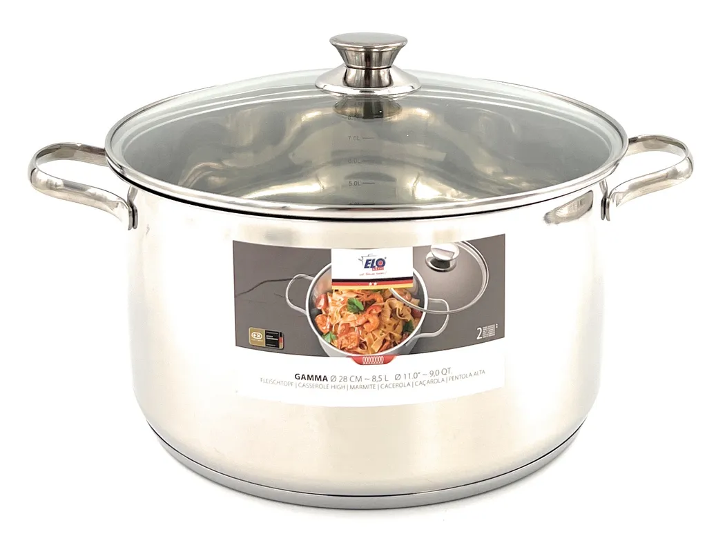 ELO Fleischtopf Mit Deckel Ø16 Cm, Ø20 Cm, Ø24 Cm, Ø28 Cm, Edelstahl, Größe:Ø28 Cm 3 ELO Fleischtopf Mit Deckel Ø16 Cm, Ø20 Cm, Ø24 Cm, Ø28 Cm, Edelstahl, Größe:Ø28 Cm