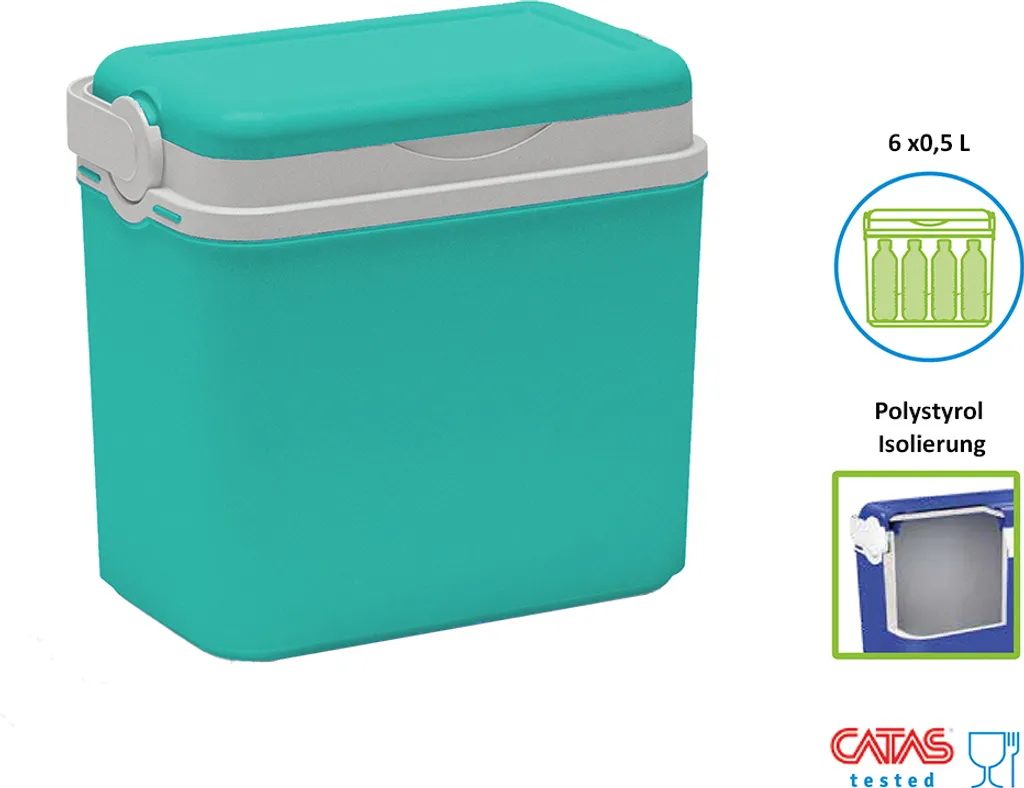 Kühlbox | Passive Kühlbox | Kühltasche 10 Liter, Farbe: Türkis 4 Kühlbox | Passive Kühlbox | Kühltasche 10 Liter, Farbe: Türkis – Bild 2