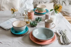 Mäser 931492 Lumaca Frühstück-Service Für 6 Personen Im Vintage Look, Handbemalte Keramik, Steingut, Rauchblau, 18-teilig (1 Set) -Küchenwaren Geschäft aea752487de15212f2af86d2c6dc8692