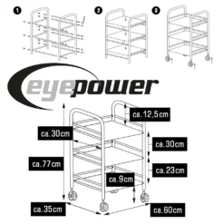 Edelstahl Küchenwagen 3 Etagen 60x35x77 Cm Servierwagen Teewagen Bad-Rollwagen -Küchenwaren Geschäft b0718a580de42321f399134c177f7d5f