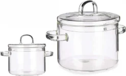 Kochtopf Mit Deckel Durchsichtig Borosilikatglas (13,5 X 13,8 X 19 Cm) -Küchenwaren Geschäft b3a612153bd94c118795af934882abeb
