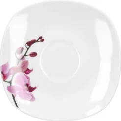 Kaffeeservice 18-tlg. Kyoto Orchidee Leicht Eckig Porzellan Für 6 Personen Weiß MitNachbildung -Küchenwaren Geschäft b561fe40e94a94b81685ac4966b142fd