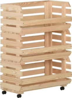 VidaXL Gemüsewagen 57x30x80 Cm Massivholz Kiefer