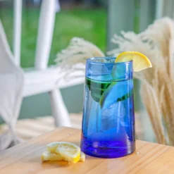 Nicola Spring 6 Stück Merzouga Recycled Longdrinkgläser Set - Trinkglas - 320ml - Blau -Küchenwaren Geschäft b6ed37b1eed3424000a2f032436f7f4f