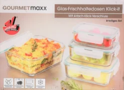 GOURMETmaxx Glas-Frischhaltedosen Klick-it 8-tlg. Frischhaltedosen 4er Set Glas Klick-It Gefrierdosen Lunchbox Brotdose Mikrowelle -Küchenwaren Geschäft b73d19f2f974fc6da6603d92a4eeebc1