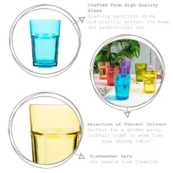 Rink Drink 6 Stück Farbige Gläser Highball-Set - Vibrant Multicolored Partei-Cocktail-Trinken Tumblers - 365ml - 6 Farben -Küchenwaren Geschäft b8e6255178b893460c331e8712a23910