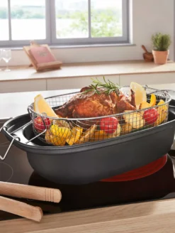 GSW Aromabräter Mit Einsatz 39x25x9,5 Cm / 4 Ltr., Kohlenstoffstahl, Edelstahl Rostfrei, Glas, Aromabräter Mit Aroma-Glasdeckel ø Ca. 39 X 25 X H 9,5cm / Drahteinsatz 13 GSW Aromabräter Mit Einsatz 39x25x9,5 Cm / 4 Ltr., Kohlenstoffstahl, Edelstahl Rostfrei, Glas, Aromabräter Mit Aroma-Glasdeckel ø Ca. 39 X 25 X H 9,5cm / Drahteinsatz -Küchenwaren Geschäft b93ce86c1a85bac77d917f4db5e78a06