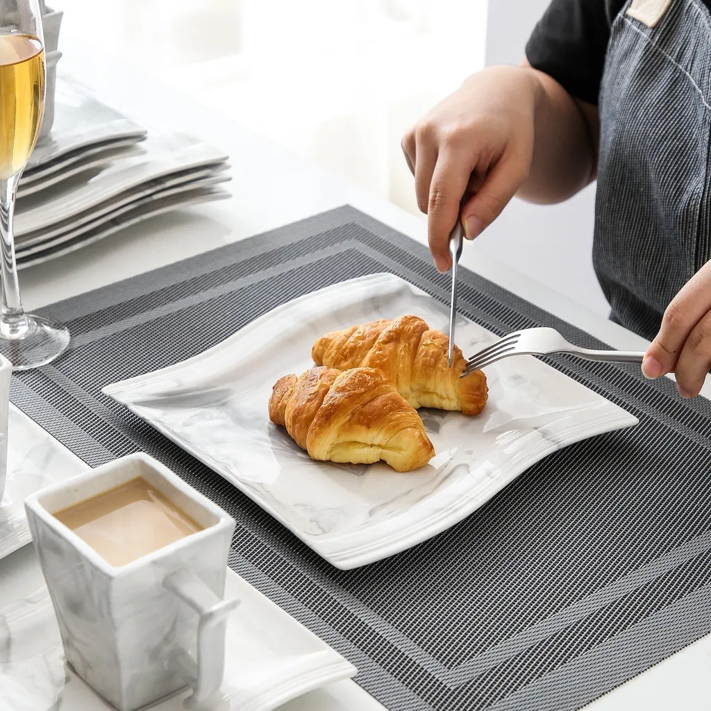 MALACASA, Serie Flora, 36 Tlg. Marmor Porzellan Kaffeeservice Geschirrset Mit 12 Kuchenteller, 12 Tasse 220ml, 12 Untertasse Für 12 Personen 7 MALACASA, Serie Flora, 36 Tlg. Marmor Porzellan Kaffeeservice Geschirrset Mit 12 Kuchenteller, 12 Tasse 220ml, 12 Untertasse Für 12 Personen – Bild 5