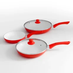Pfannenset Keramik 5-tlg Bratpfannen Rot Neu -Küchenwaren Geschäft c17f5bd661d537fbe95893c789d49c8a