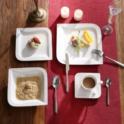 MALACASA, Serie Joesfa, 30 Tlg. Cremeweiß Porzellan Geschirrset Kombiservice Tafelservice Im Eleganten Design Mit Je 6 Tassen, 6 Untertassen, 6 Dessertteller, 6 Suppenteller Und 6 Speiseteller -Küchenwaren Geschäft c2a27e85bb6d2766010fa860d83de4fb